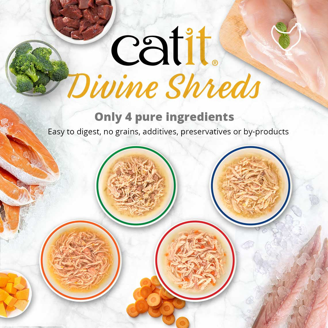 Catit Divine Shreds Chicken Variety Pack